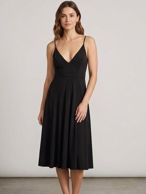 Free People Intimately Free Sz XS Little Black Classic Summer Midi Dress